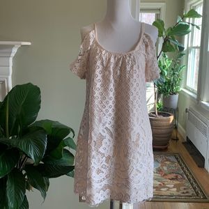 COPY - NWOT Venus butterfly sleeve lace dress the palest creamiest pink color s…